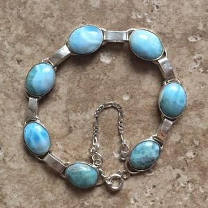 Vintage 🇩🇴 Larimar & Sterling Silver Bracelet